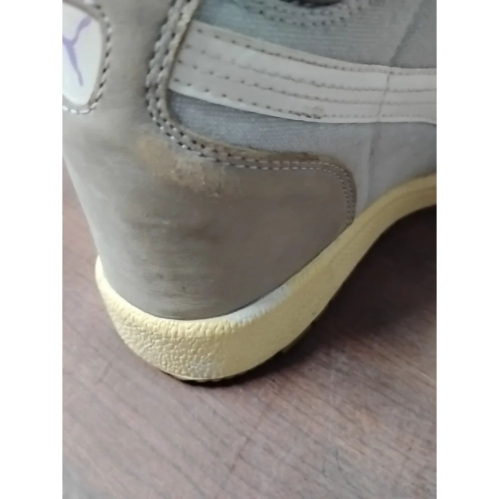 Puma Contact‎ Sky Sneaker Womens Size 6 Gray Suede Leather High Double Strap